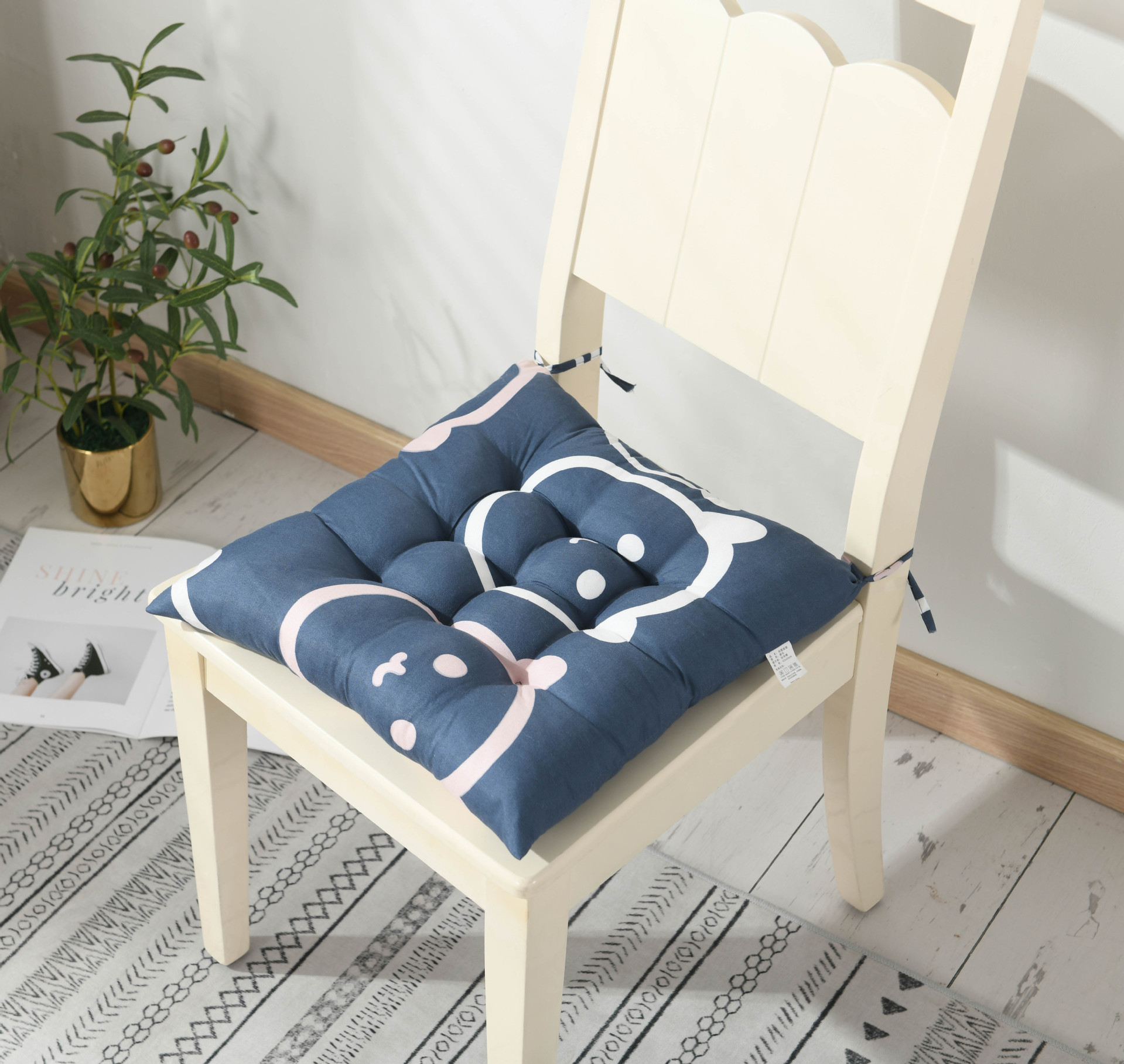 Simple Printed Square Cushion Cartoon Bay Window - Image 5
