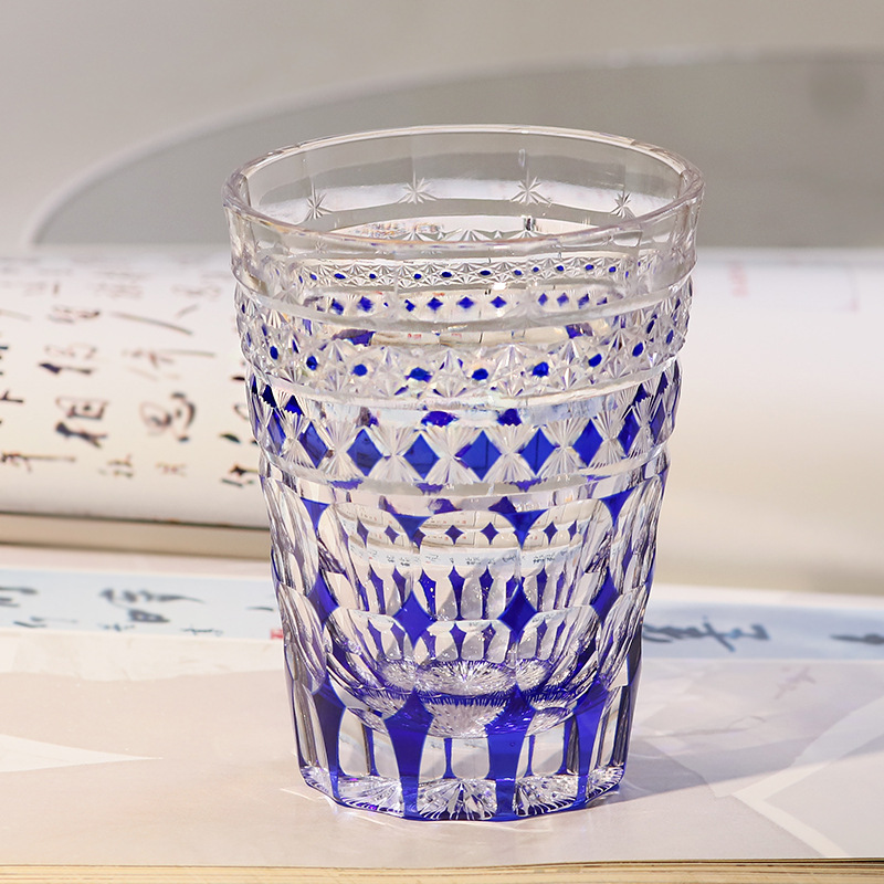 Japanese-style Hand-Carved Crystal Glass For Juice And Whiskey - Image 3