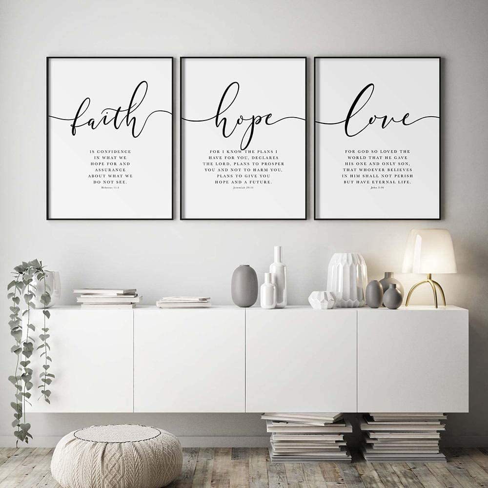 Modern Minimalist Combination Of Three White-bottomed Black Words Spray Painting - Image 4