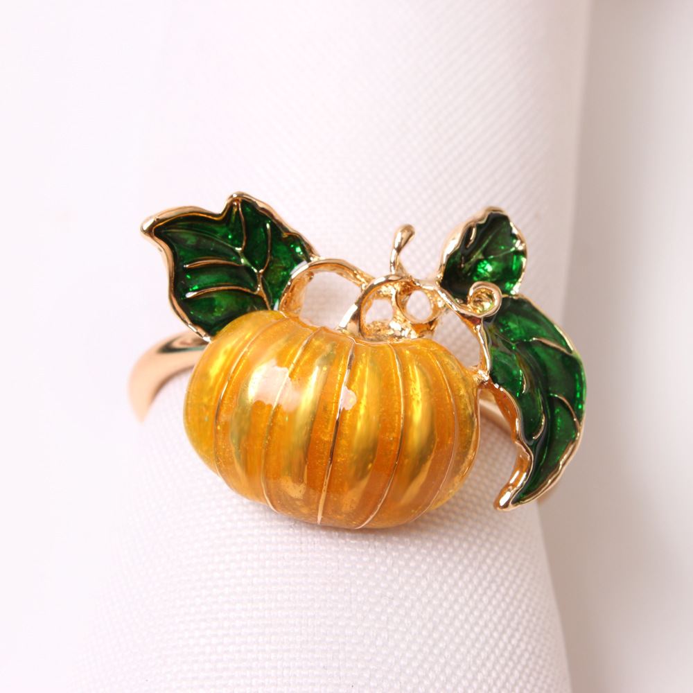 Pumpkin Napkin Ring Model Room Table Napkin Buckle - Image 2