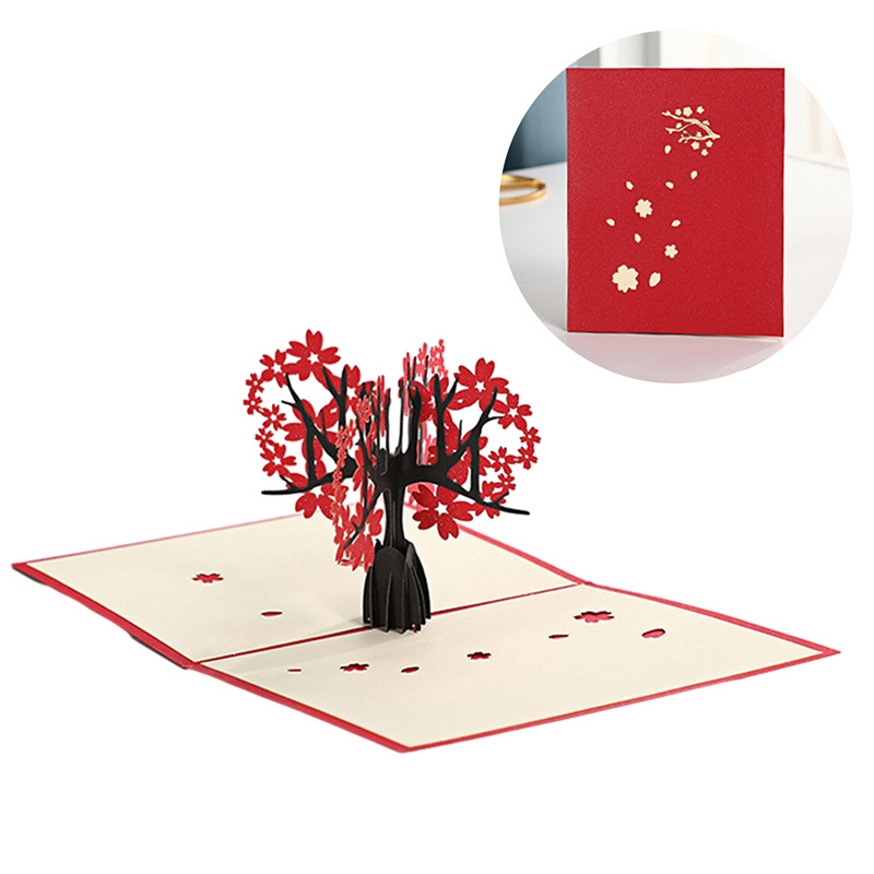 3D Greeting Card Love Tree Creative Valentine's Day Card