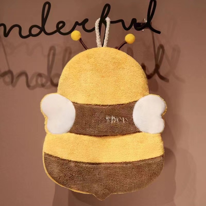 Towel Hanging Bee Back Panda Back Coral Fleece Children Cartoon Cute Towel