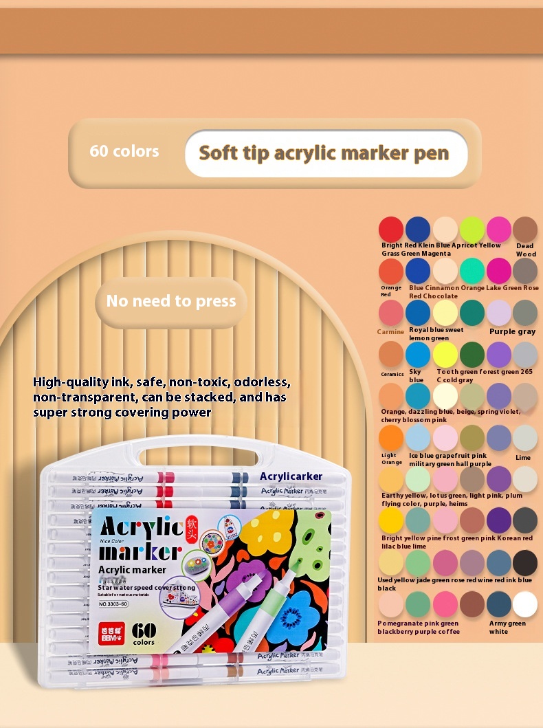 Soft Head Acrylic Marker Pen Suit Soft Head - Image 5