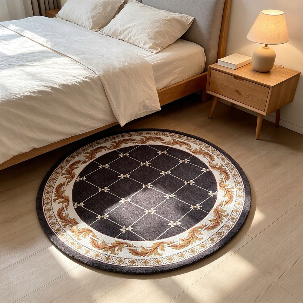 1pc Classic European Traditional Round Area Rug, Suitable For Dining Room, Living Room, Bedroom