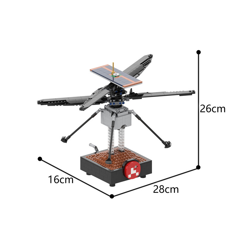 MOC-51015 Mars Helicopter Compatible With Puzzle Assembled Building Blocks