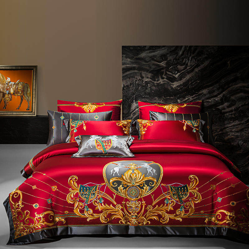 Brocade Embroidered Bedding Four-Piece Set