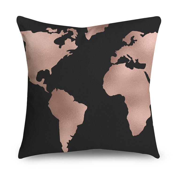 Rose Gold Polyester Pillow Cover Black Gold Element Cushion Throw Pillowcase - Image 14
