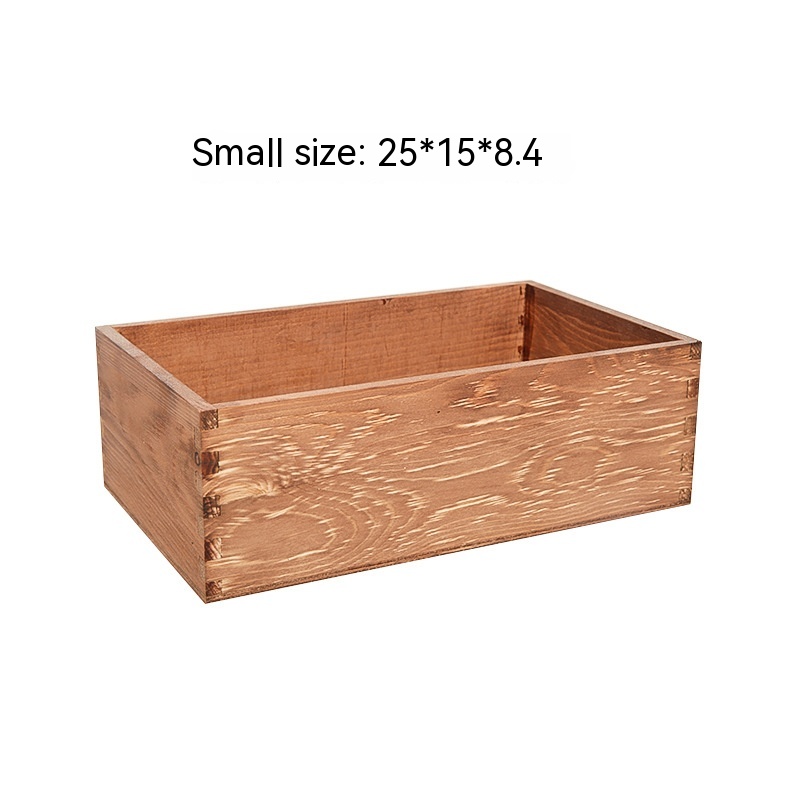 Wooden Storage Box Uncovered Retro Rectangular Sundries Cosmetic - Image 8