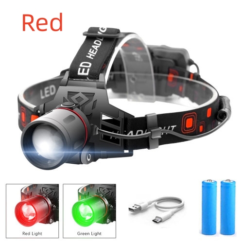 T6 white light green light red light zoom headlight - Image 6