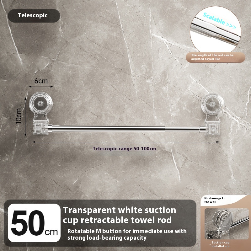 Suction Cup Bathroom Towels Shelf Wall-mounted Punch-free Storage
