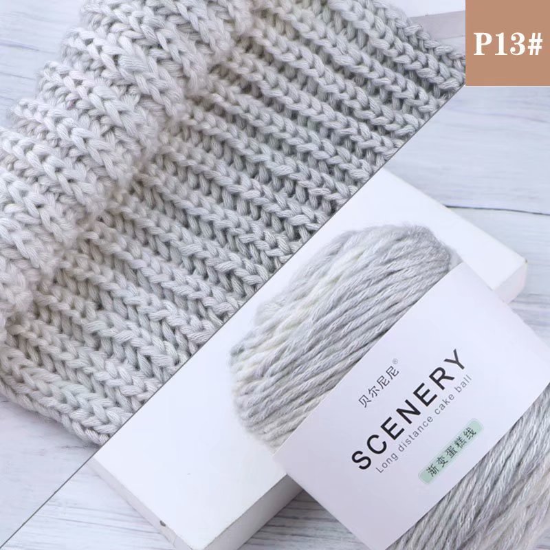 Segment Dyed Rainbow Color Gradient Hand-woven Diy Thread Clothes Scarf Hat Cake Yarn - Image 6