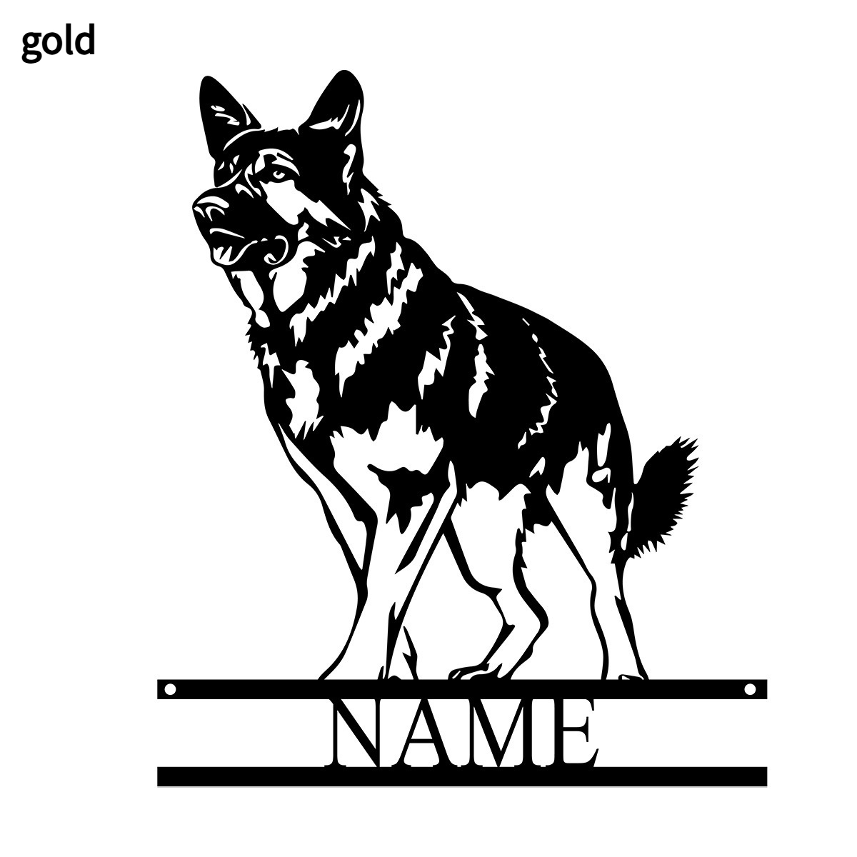Minimalist Black Metal Hollowed-Out Wolf Animal Decorative Painting - Image 3