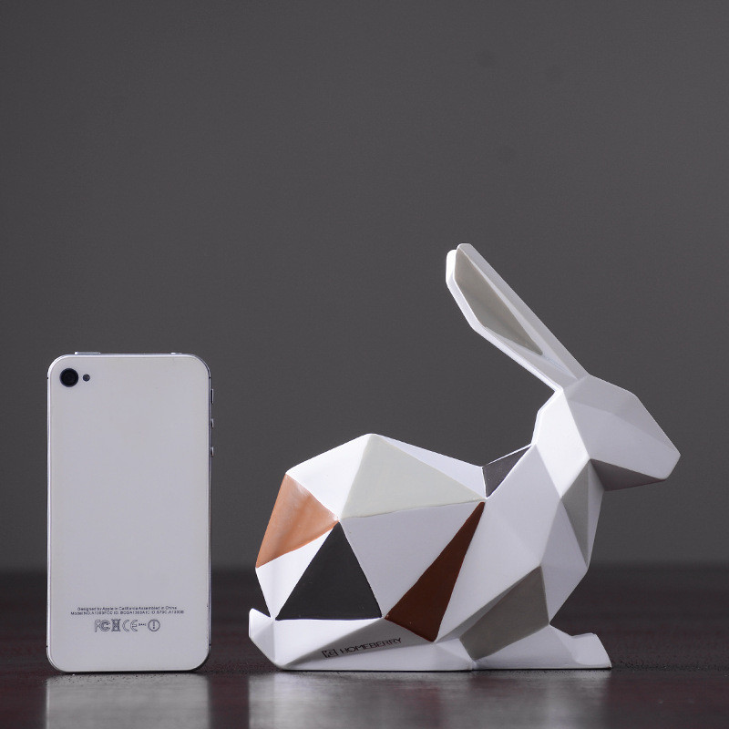 Modern Minimalist Geometric Animal Resin Crafts Ornaments Creative Home Living Room Desktop Soft Decorations