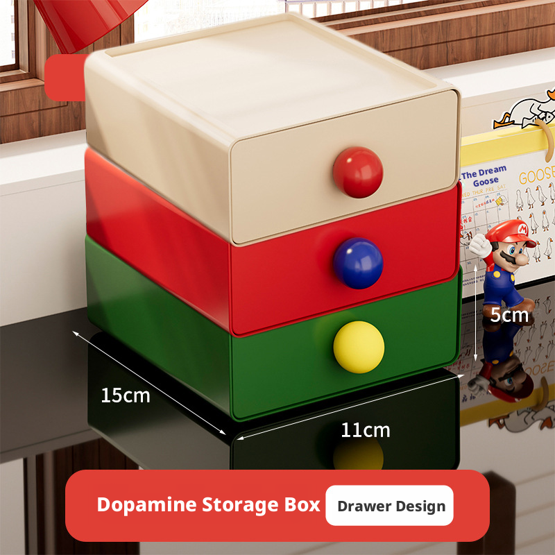 Dopamine Desktop Storage Box-White-15 * 11 *5cm-PP-1 piece
