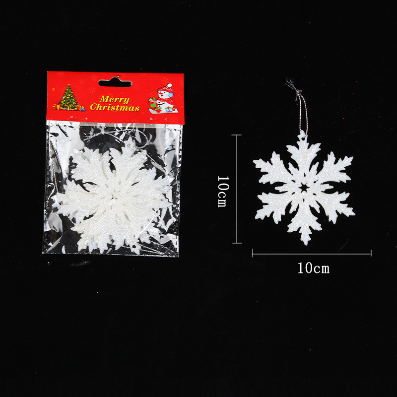 Plastic White Snowflake String Window Christmas Party Place Pendant - Image 9