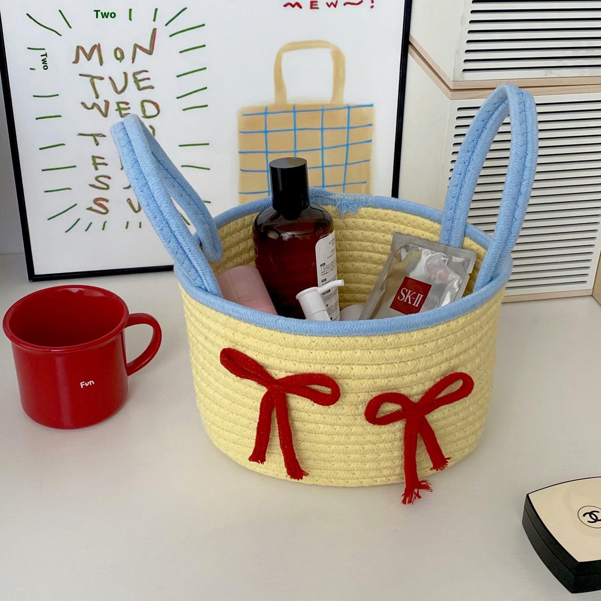 Cute Cotton Thread Woven Storage Basket - Image 10
