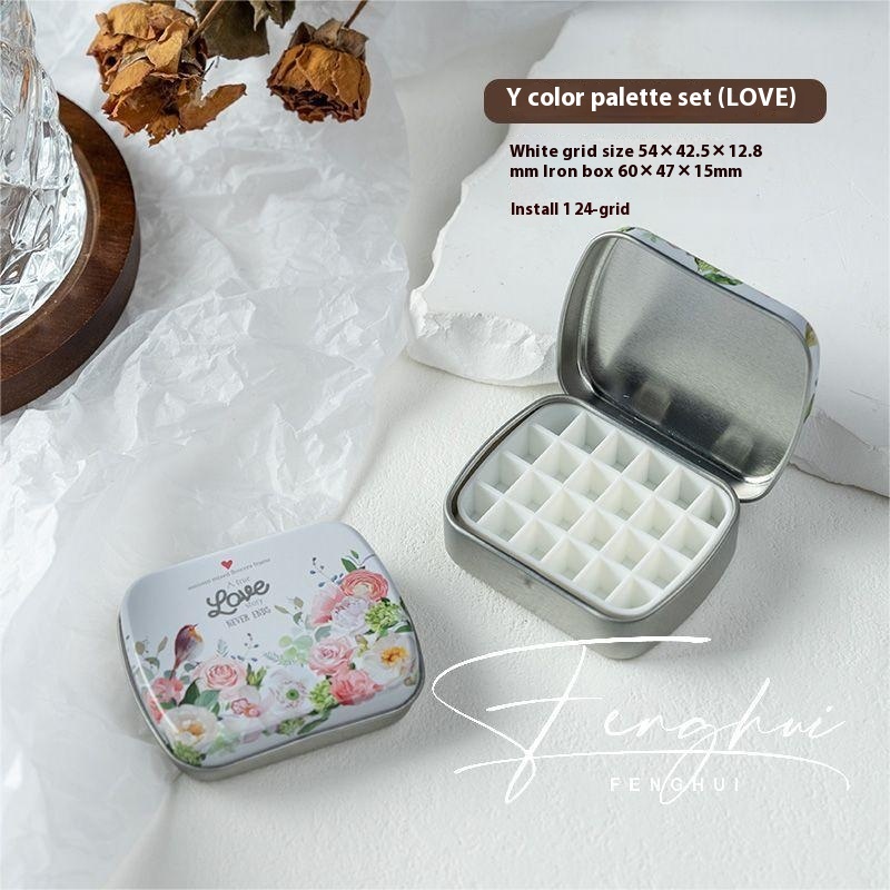 Manicure Watercolor One-piece Flip Small Iron Box 24-piece Portable Mini Palette - Image 25