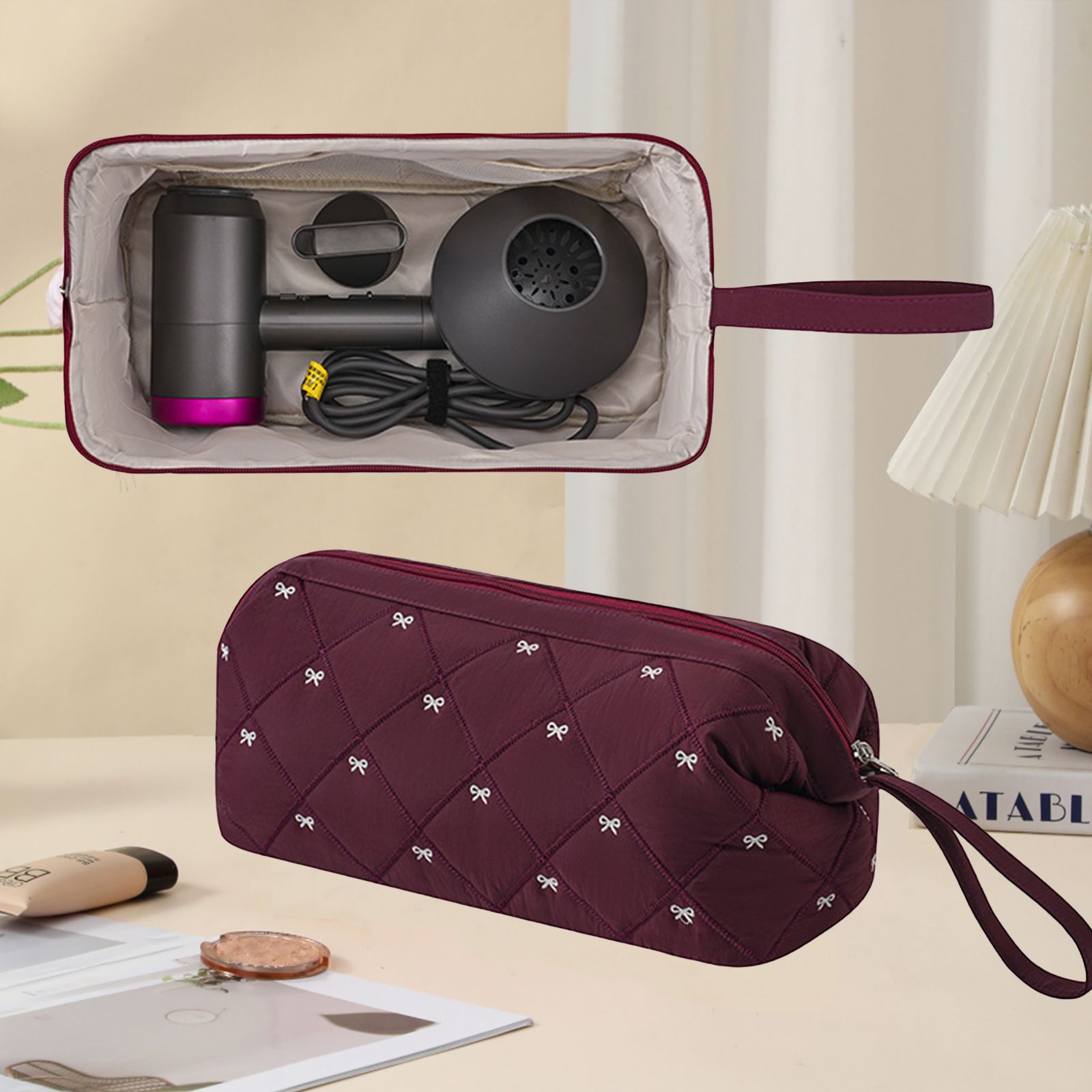 Multi-Function Storage Bag For Curling Irons And Hair Dryers
