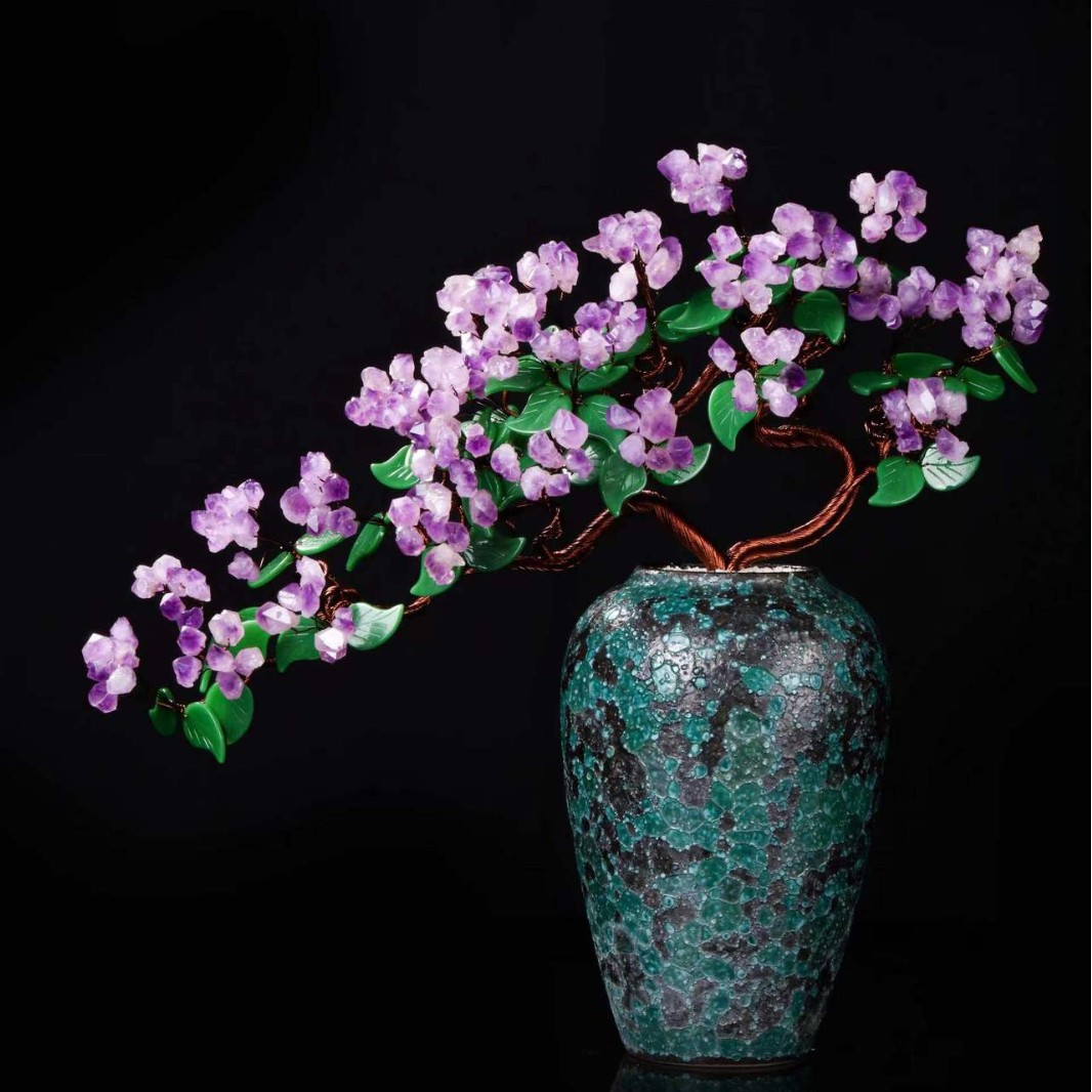 Amethyst Fortune-Shaking Money Tree Doorway Wealth-Attracting Ornament