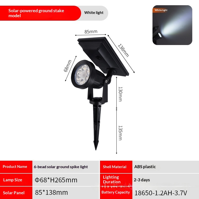 Solar-powered Spotlight Outdoor Ambiance Waterproof