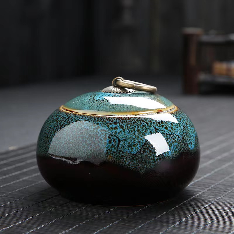 Kiln Transmutation Ceramic Tea Can Wake Up Portable Travel Storage - Image 4
