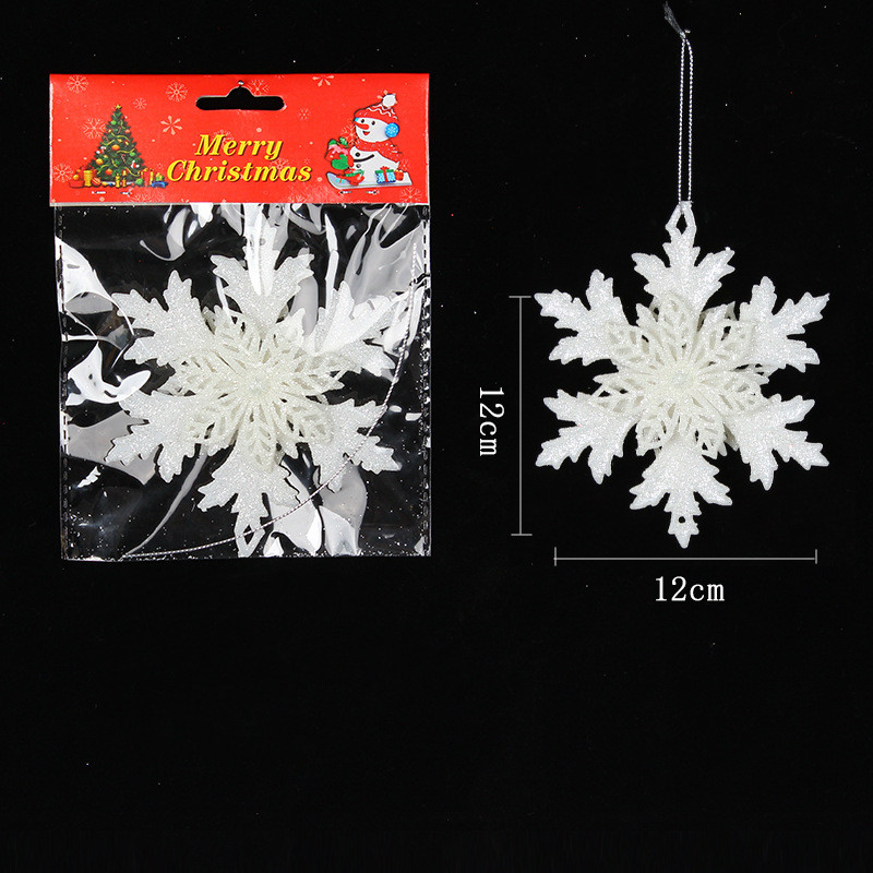 Plastic White Snowflake String Window Christmas Party Place Pendant - Image 5