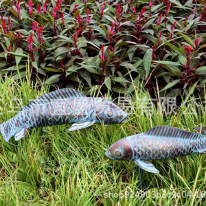 Night Glow Courtyard Fish Ornaments Imitating Copper Resin Decorations