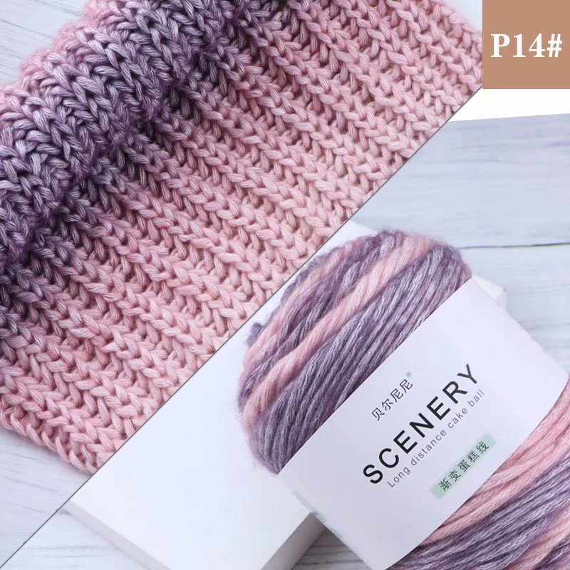 Segment Dyed Rainbow Color Gradient Hand-woven Diy Thread Clothes Scarf Hat Cake Yarn - Image 7