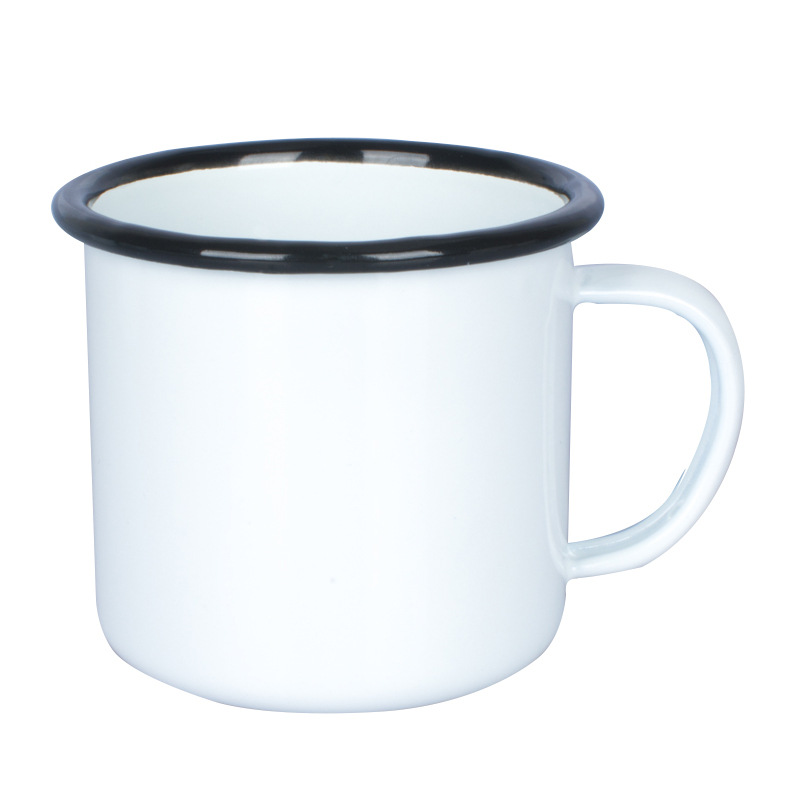 Thickened Enamelled Cup Roll Covered Enamel Cup Retro Nostalgic Coated Mug