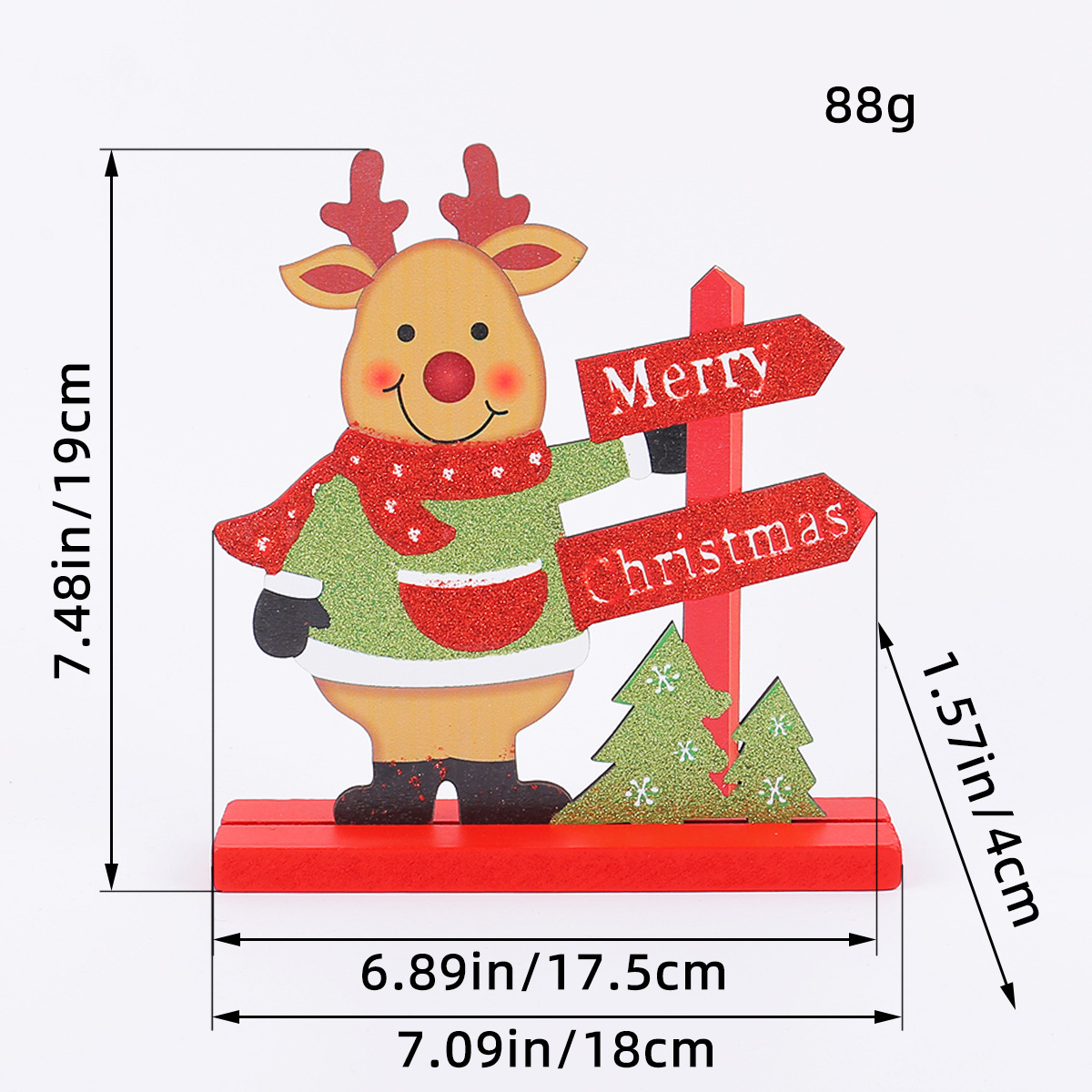 Creative Wooden Santa Claus Desktop Ornament Decoration - Image 2