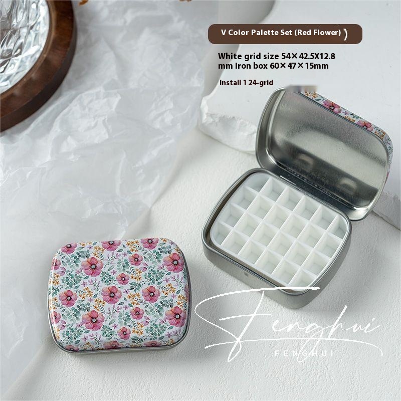 Manicure Watercolor One-piece Flip Small Iron Box 24-piece Portable Mini Palette - Image 22