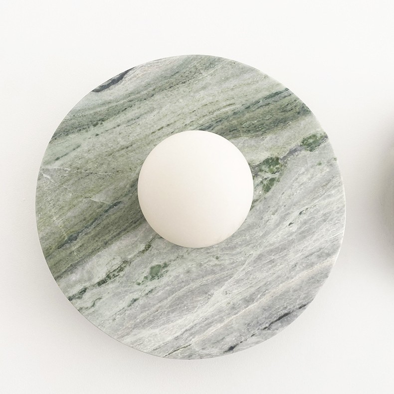 Irish Green Marble French Entry Lux Fengyun Stone Wall Lamp - Image 2