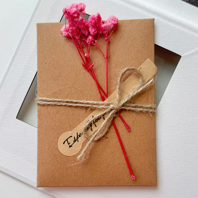 Starry Sky Dried Flower Handwritten Thank You Greeting Card - Image 7