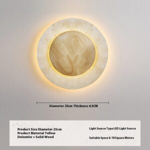 Yellow Cave Stone Round Silent Retro Wall Bedroom Bedside Aisle Stairs Atmosphere Wall Lamp
