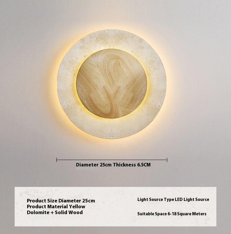 Yellow Cave Stone Round Silent Retro Wall Bedroom Bedside Aisle Stairs Atmosphere Wall Lamp