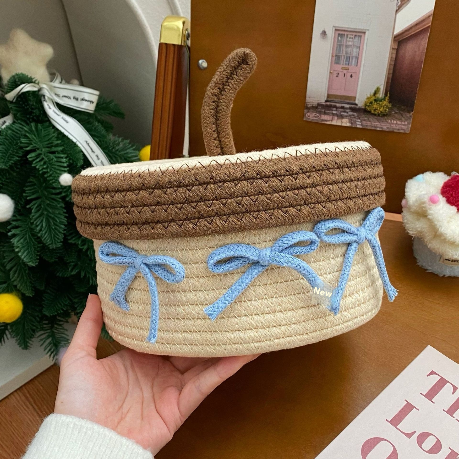 Cute Cotton Thread Woven Storage Basket