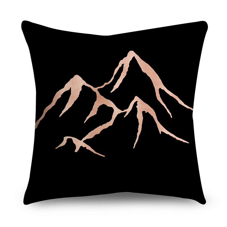 Rose Gold Polyester Pillow Cover Black Gold Element Cushion Throw Pillowcase - Image 39