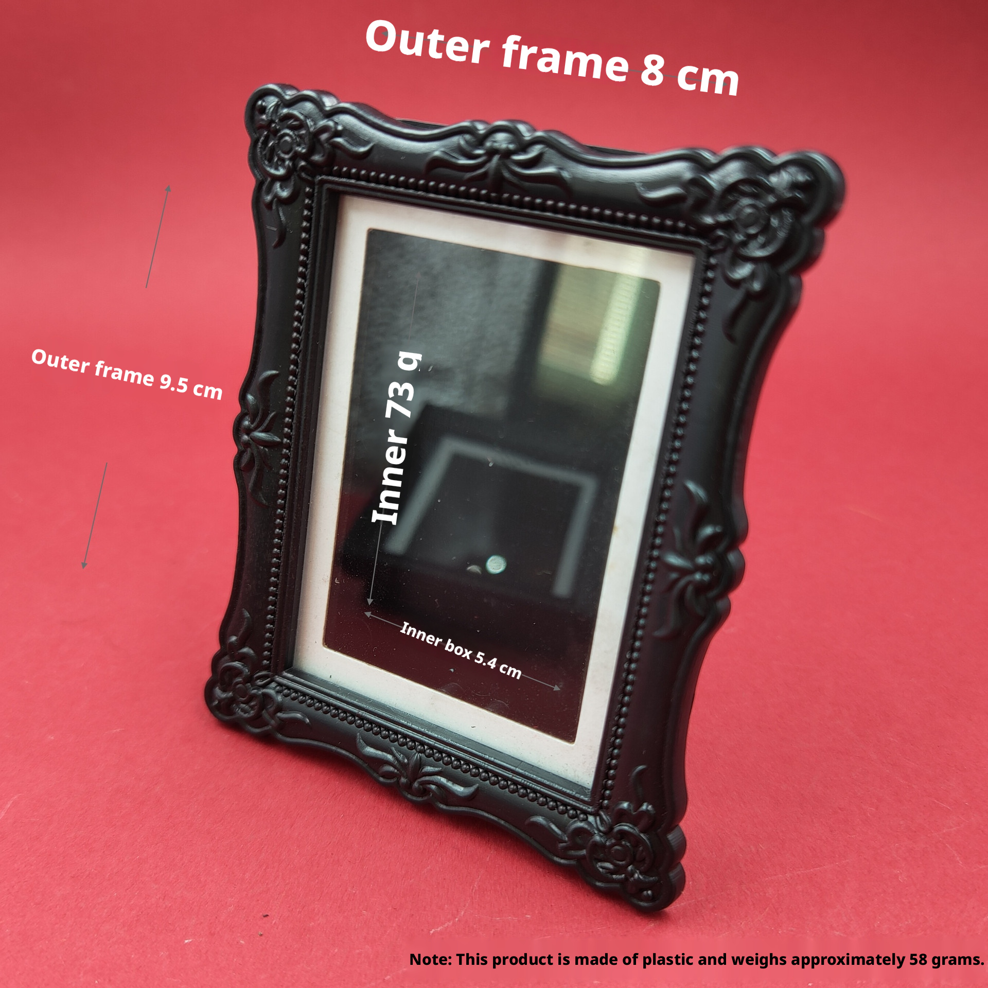Photo frame refrigerator sticker-obtuse angle flower-black-9.1 * 11.8cm-1 piece - Image 10