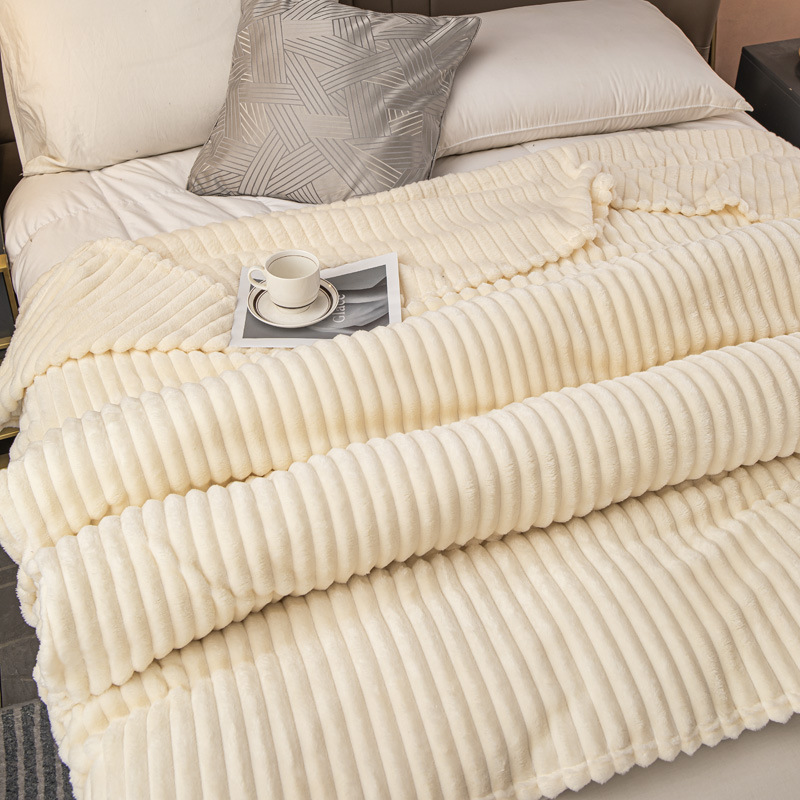 Thickened Striped Polyester Carpet Solid Color