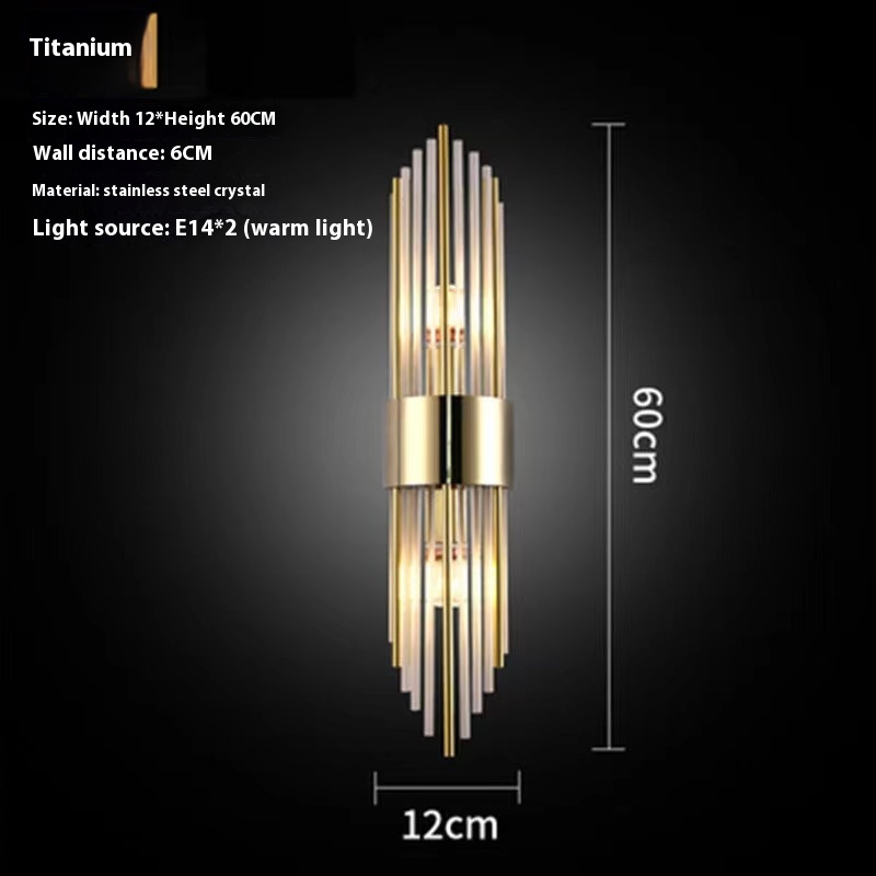 Crystal Wall Lamp Living Room Background Wall Stairs Aisle Light - Image 2