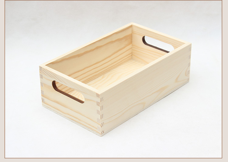 Wooden Storage Box Uncovered Retro Rectangular Sundries Cosmetic - Image 5