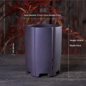 Purple Clay Orchid Ceramic Flowerpot