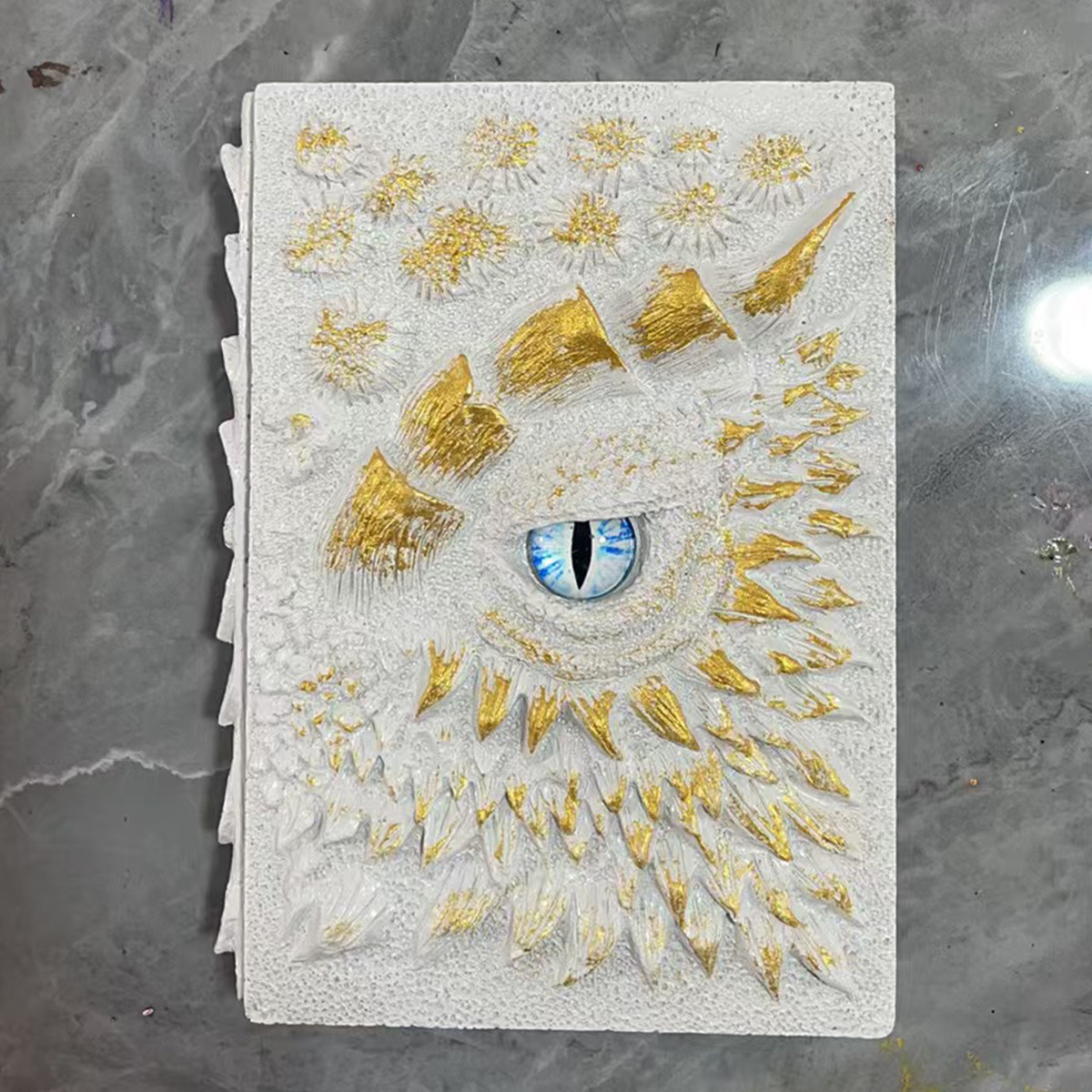 Clear Cream-Colored Resin Dragon Book Notebook - Image 3