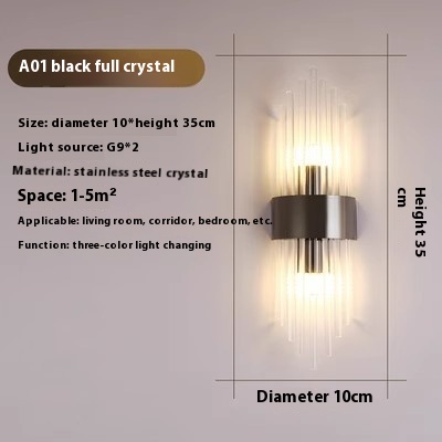 Crystal Wall Lamp Living Room Background Wall Stairs Aisle Light - Image 10