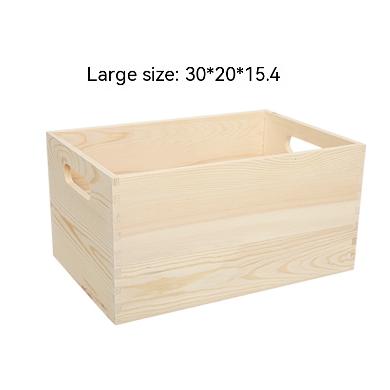 Wooden Storage Box Uncovered Retro Rectangular Sundries Cosmetic