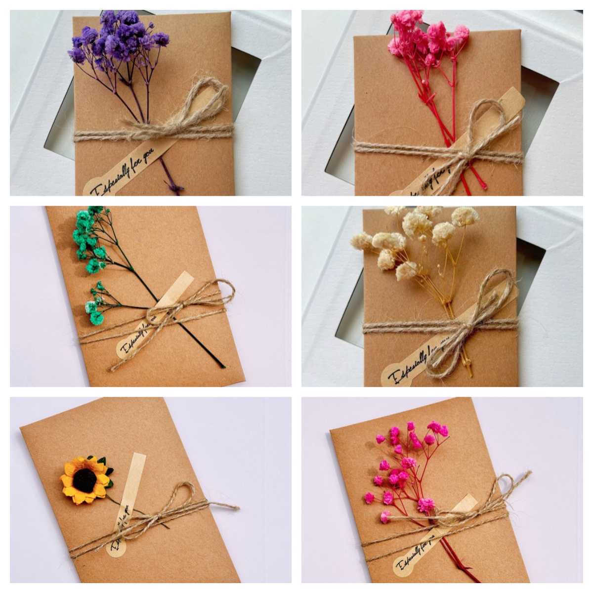 Starry Sky Dried Flower Handwritten Thank You Greeting Card - Image 20