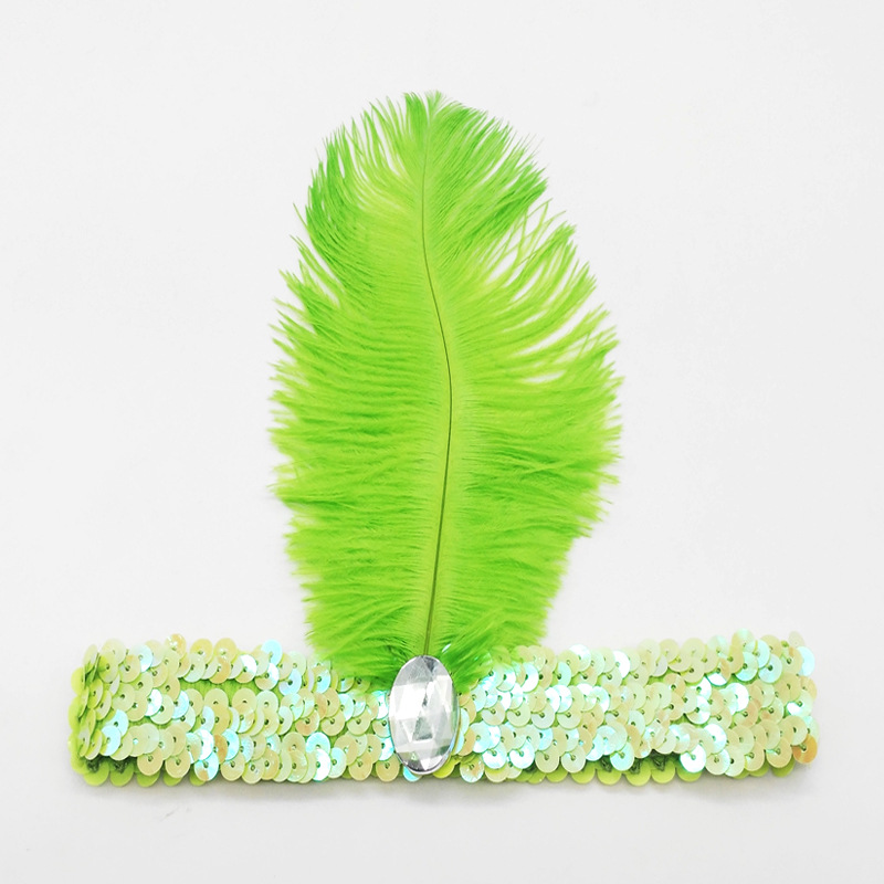 Ostrich Hair Sequined Diamonds Headband - Image 12