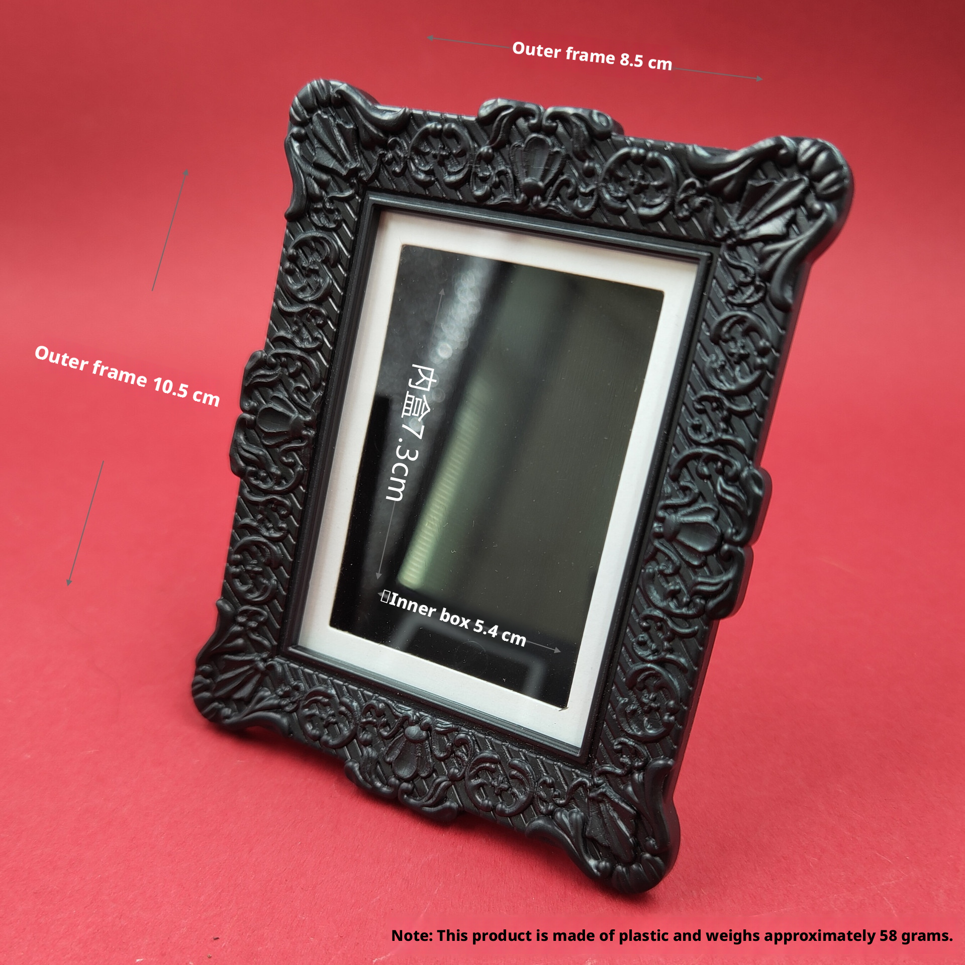 Photo frame refrigerator sticker-obtuse angle flower-black-9.1 * 11.8cm-1 piece - Image 7