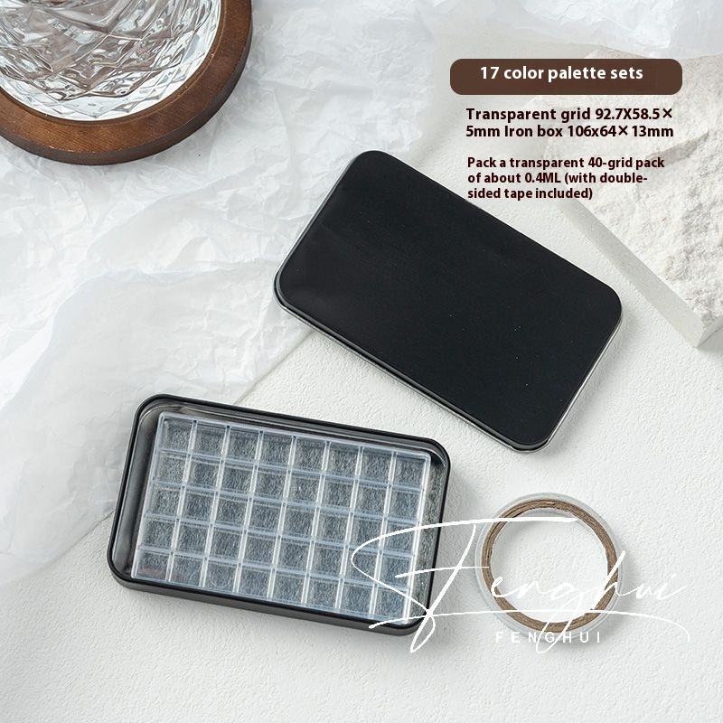 Manicure Watercolor One-piece Flip Small Iron Box 24-piece Portable Mini Palette - Image 29