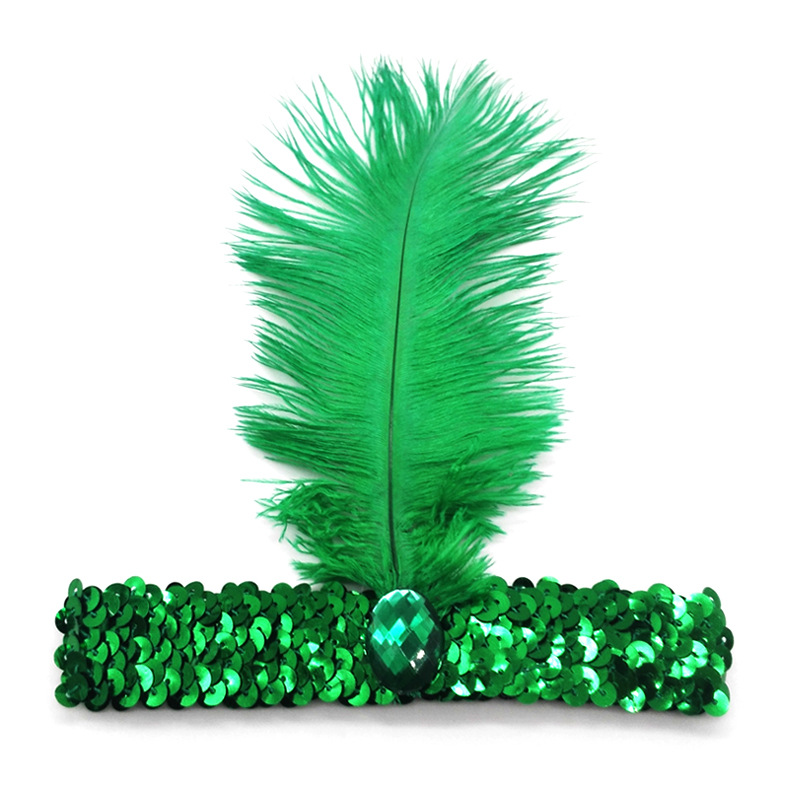 Ostrich Hair Sequined Diamonds Headband - Image 3